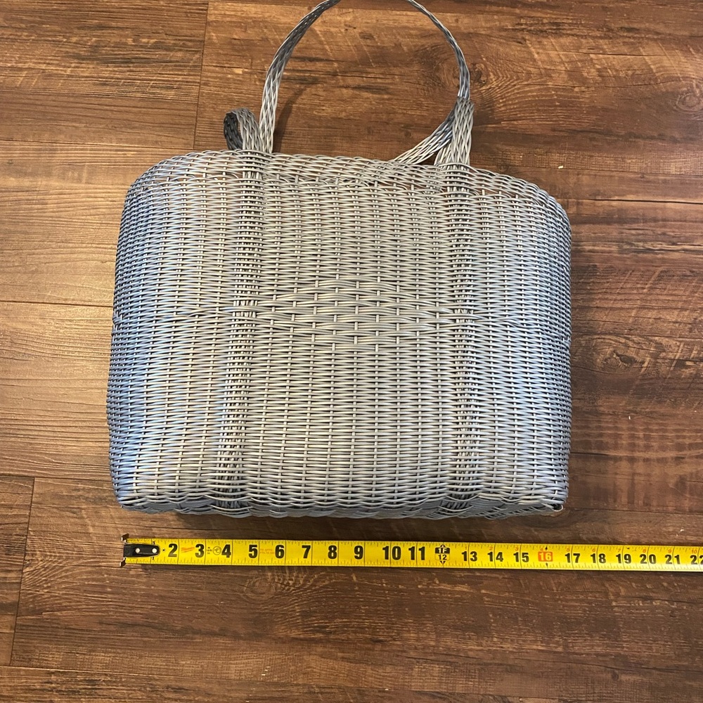 Woven plastic beach bag from Guatemala, grey
